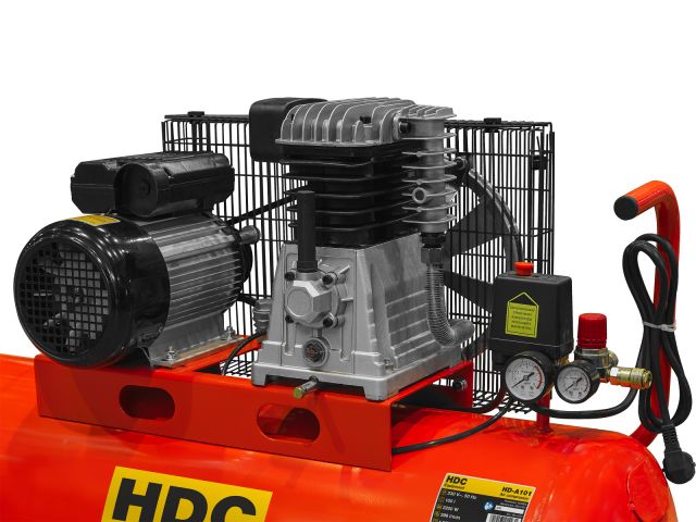 Компрессор HDC HD-A101 ременной (396 л/мин, 10 атм, ременной, масляный, ресив. 100 л, 220 В, 2.20 кВт)