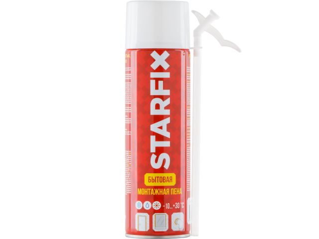 Пена монтажная бытовая всесезонная STARFIX Straw Foam (500мл) (Выход пены до 25 литров)