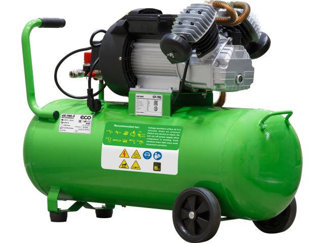 Компрессор ECO AE-705-3 коаксиальный (440 л/мин, 8 атм, коаксиальный, масляный, ресив. 70 л, 220 В, 2.20 кВт)