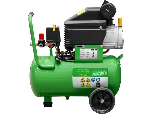 Компрессор ECO AE-251-3 коаксиальный (235 л/мин, 8 атм, коаксиальный, масляный, ресив. 24 л, 220 В, 1.50 кВт)