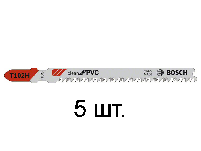 Пилка лобз. по пластику T102H (5 шт.) BOSCH