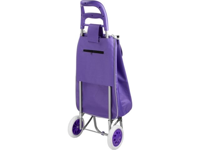 Сумка-тележка хозяйственная на колесах 30 кг, фиолетовая, полоска, PERFECTO LINEA