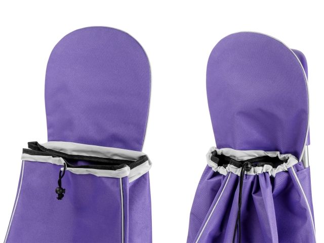 Сумка-тележка хозяйственная на колесах 30 кг, фиолетовая, полоска, PERFECTO LINEA