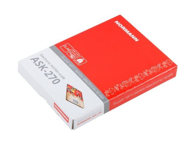 Весы кухонные ASK-270 NORMANN (5 кг; стекло 3 мм; дисплей 45х23 мм)