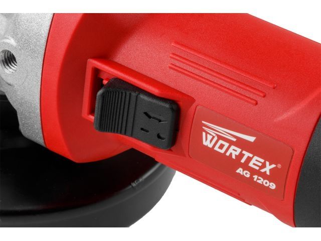 Одноручная углошлифмашина WORTEX AG 1209 в кор. 900 Вт, 125 мм, 11 000 об/мин (Пылезащита, шариковые подшипники, тонкая рукоятка 52 мм)
