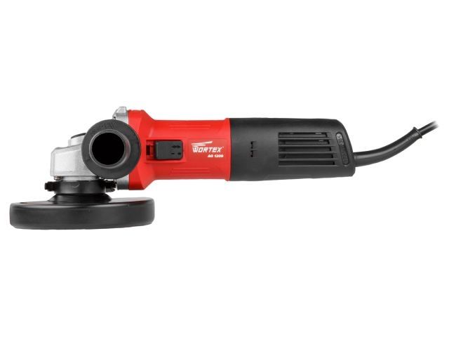 Одноручная углошлифмашина WORTEX AG 1209 в кор. 900 Вт, 125 мм, 11 000 об/мин (Пылезащита, шариковые подшипники, тонкая рукоятка 52 мм)