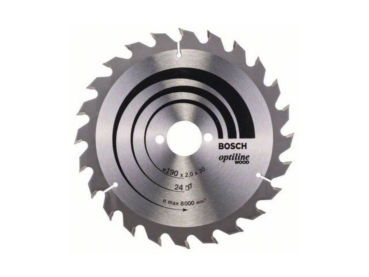 Диск пильный 190х30 мм 24 зуб. по дереву OPTILINE WOOD BOSCH