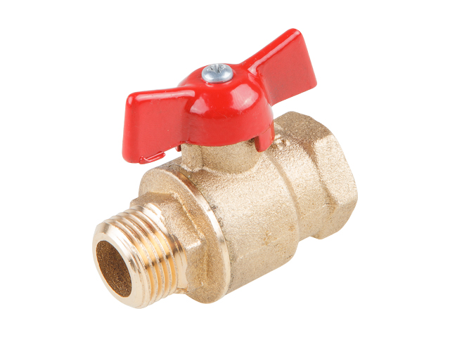 Кран шаровый 1/2″ нар.-вн. бабочка PN1,6 МПа, 11Б27п5, Цветлит