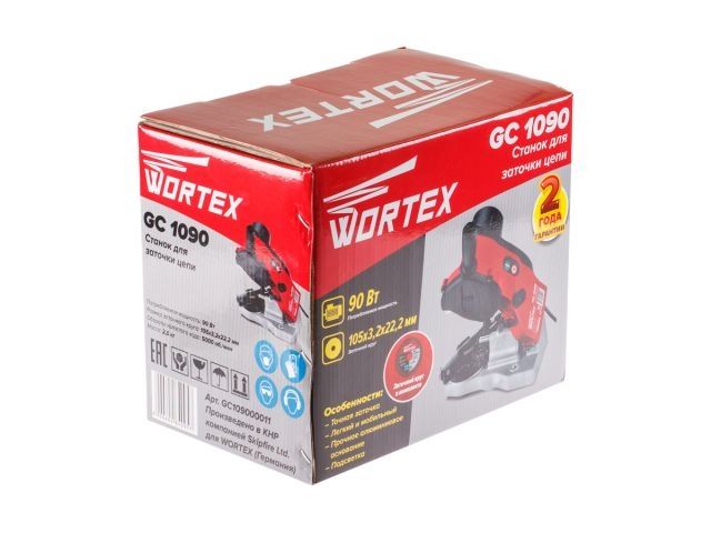 Станок заточной для цепи WORTEX GC 1090 90 Вт, 5000 об, 105 мм круг (диск 105*22.2*3.2, 2.5 кг)