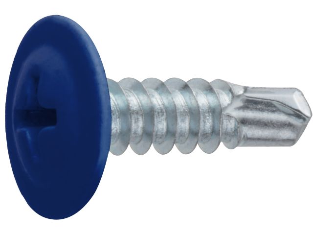 Саморез 4.2х16 мм с прессшайбой, цинк, со сверлом, RAL 5002 (150 шт в пласт. конт.) STARFIX (цвет ультрамариново-синий)