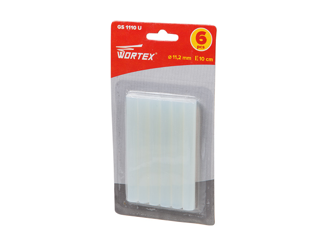 Клеевые стержни WORTEX GS1110 U (универс., 11.2х100 мм, 6 шт в блистере)