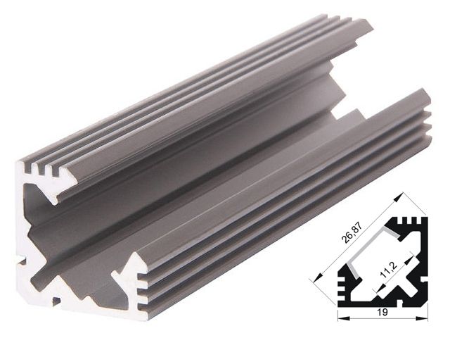 Профиль для светодиодной ленты угловой PAL 1919 (2м) JAZZWAY (для комплекта необходимо приобрести Рассеиватель защелкивающийся МАТОВЫЙ для п