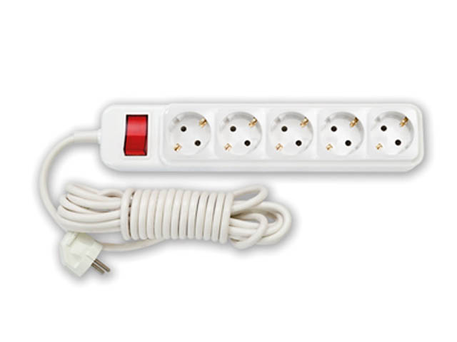 Удлинитель 3,5м (5 роз., 2.5кВт, с/з, ПВС 3х0,75 бытовой) Bylectrica