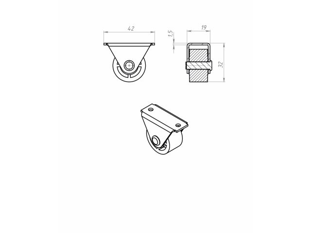 Ролик опорный малый 493-2 цинк STARFIX