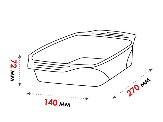 Форма из жаропрочного стекла, 1.8 л, прямоугольная, 270х140х72 мм, PERFECTO LINEA