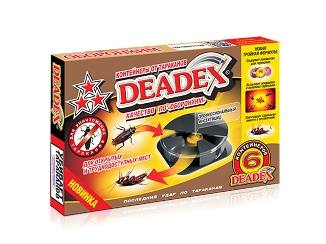 Контейнер от тараканов "DEADEX" (6 шт.) (тройная формула)