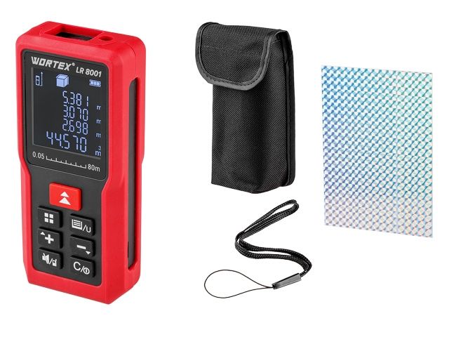 Дальномер лазерный WORTEX LR 8001 в кор., 0.05 - 80 м, +/- 2 мм/м