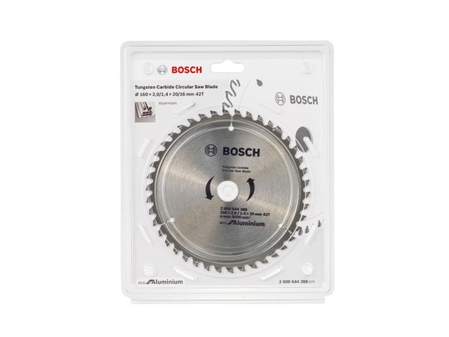 Диск пильный 160х20 мм 42 зуб. универсальный ECO ALUMINIUM BOSCH (твердоспл. зуб)