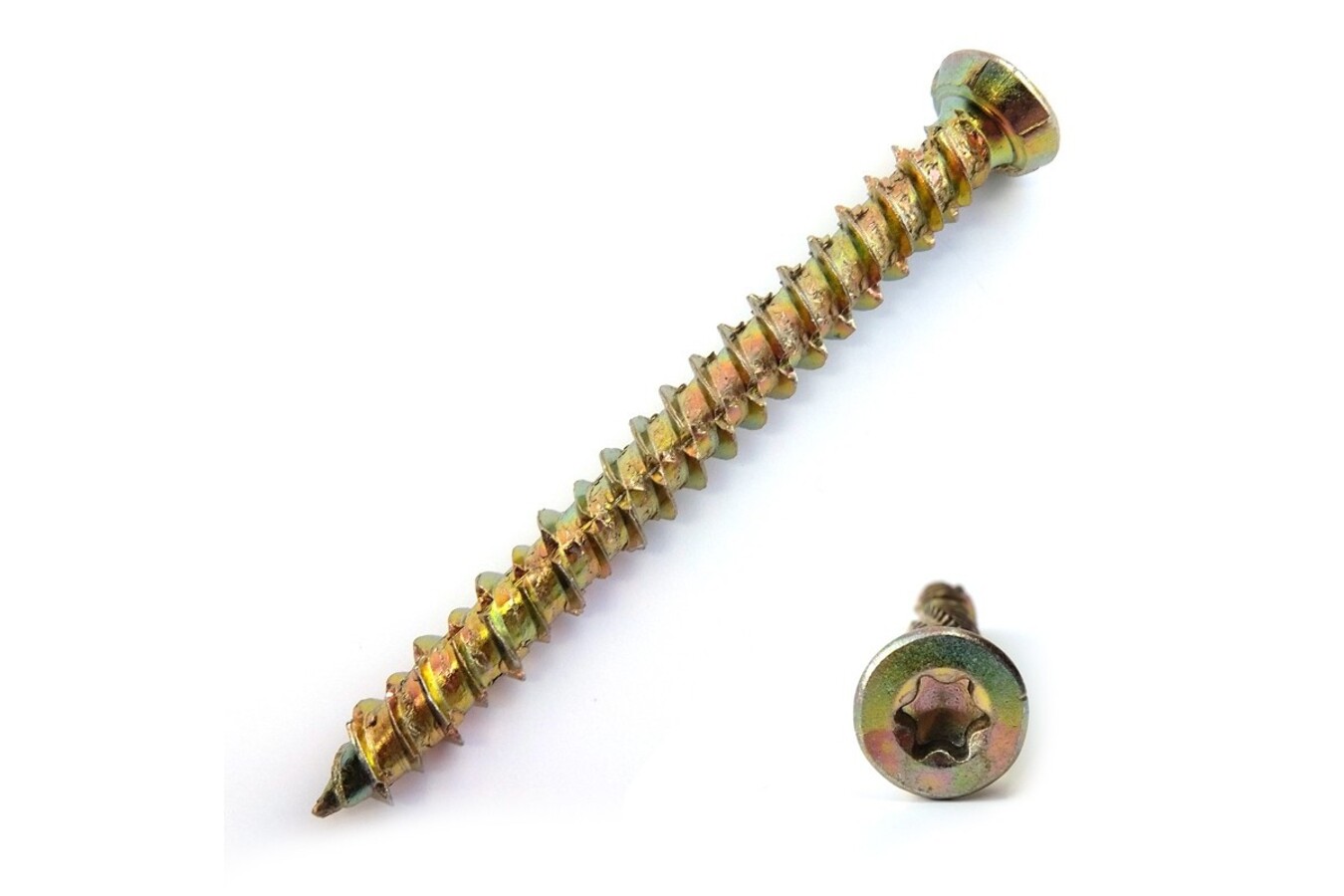 Шуруп по бетону 7.5х112 мм желтый цинк, T30 (20 шт в карт. уп.) STARFIX