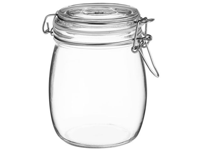 Банка для сыпучих продуктов стеклянная WECKER (Веккер) 750 мл, PERFECTO LINEA (Банка с бугельным замком 750 мл)