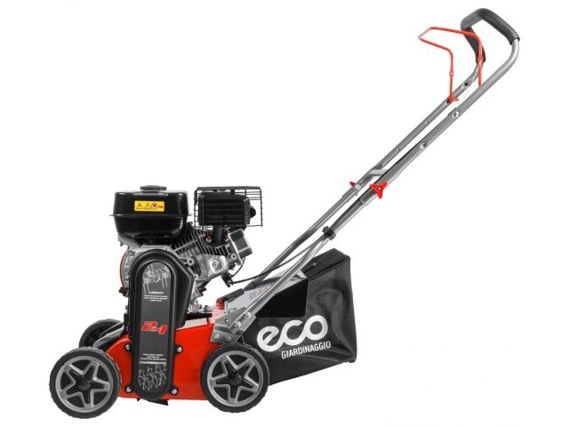 Аэратор/скарификатор бензиновый ECO SCG-400 (7.0 л.с., шир. 40 см,, 8 уровней, ручной привод, колеса 7", травосборник 45 л)