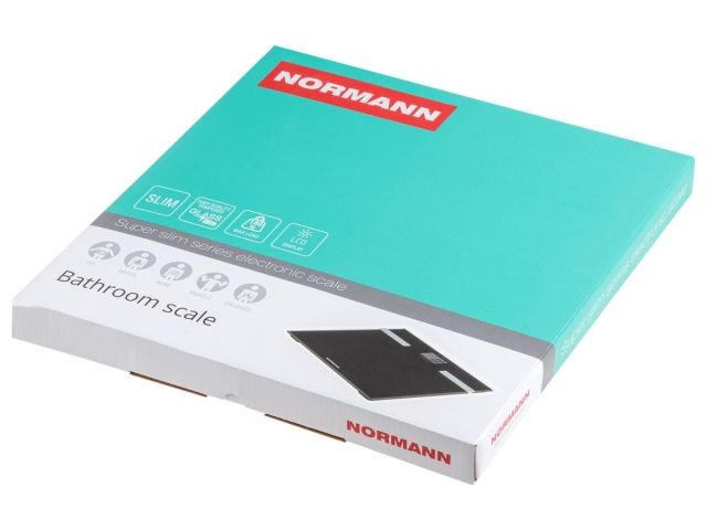Весы напольные ASB-473 NORMANN (180 кг; стекло 6 мм; дисплей 50х35 мм; изм-ние уровня воды,жира, мышечной массы)
