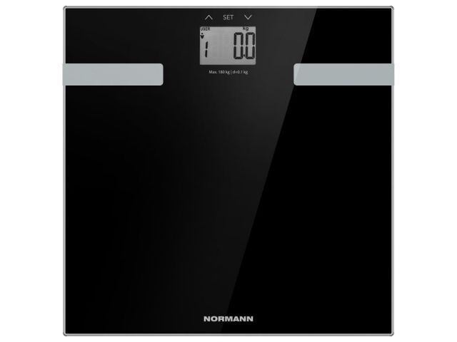 Весы напольные ASB-473 NORMANN (180 кг; стекло 6 мм; дисплей 50х35 мм; изм-ние уровня воды,жира, мышечной массы)