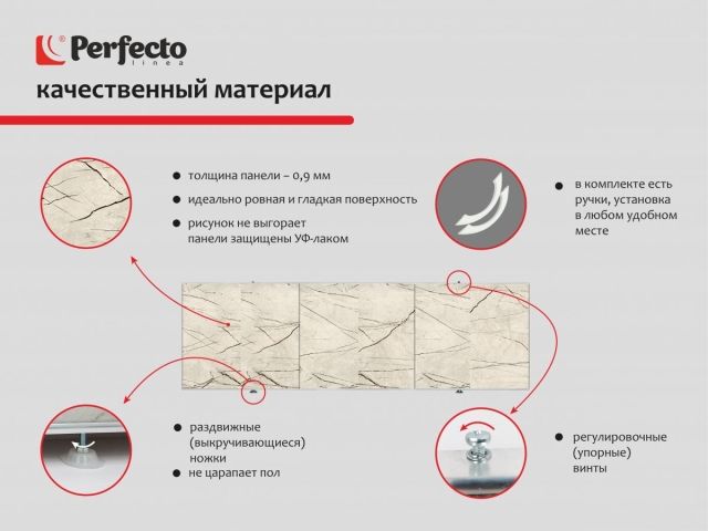 Экран под ванну 3D 1,5 м, арктика, PERFECTO LINEA