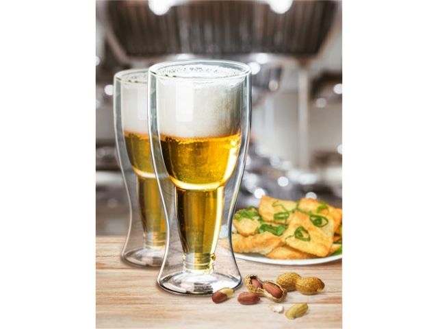Бокал для пива с двойными стенками, 480 мл, PERFECTO LINEA (Бокал стеклянный, ручной работы, с двойными стенками из боросиликатного стекла.)