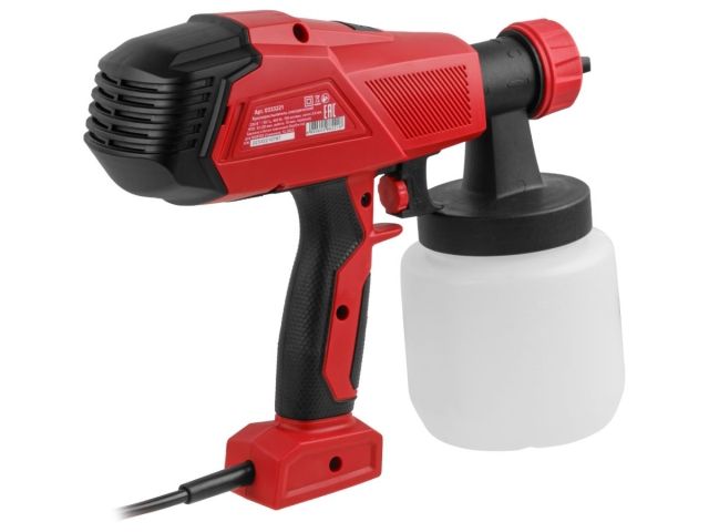 Краскораспылитель электрический WORTEX LX PS 0740 в кор. 400 Вт, 700 мл/мин, 0.8 л бак (2.6 мм сопло, 50 DIN)