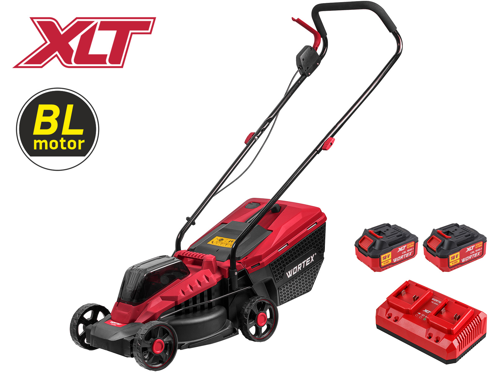 Газонокосилка аккумуляторная WORTEX CLM 3336 ALL1 XLT SET БЕСЩЁТ.ДВИГ., 18В+18В, шир.330 мм