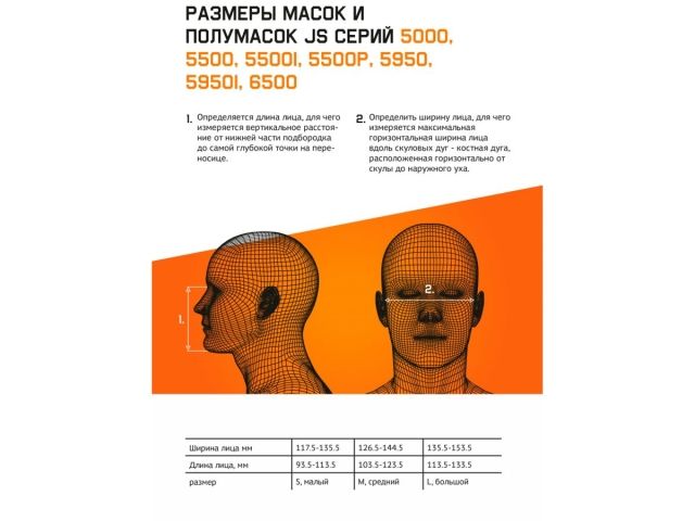 Маска полнолицевая без фильтра 6950 Jeta Safety с покрытием линзы ChemShield, р-р L (в комплекте салфетка из микрофибры, р-р L, не требует з