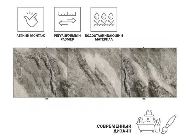 Экран под ванну 3D 1,5 м, дикий пляж, PERFECTO LINEA