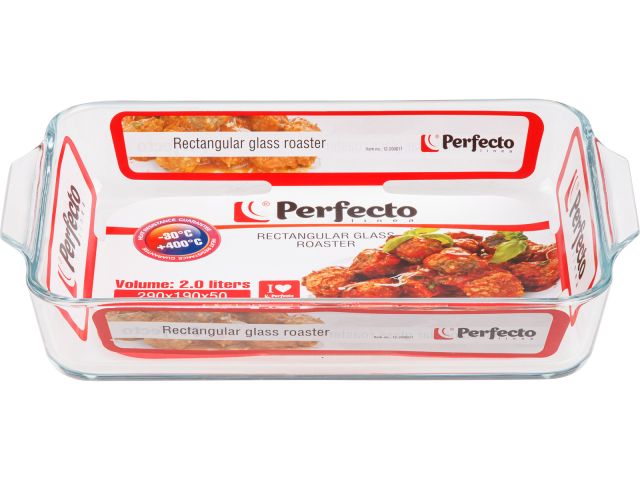 Форма из жаропрочного стекла, 2.0 л, прямоугольная, 290х190х50 мм, PERFECTO LINEA