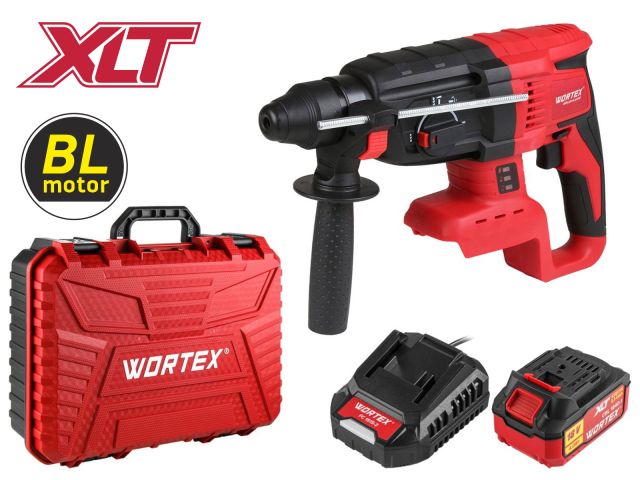 Аккум. перфоратор WORTEX CRH 1824-2 в чем. ALL1 XLT SET БЕСЩЕТ., 18 В, 2.6 Дж, 26 мм, 1х4 А*ч (ОТГРУЗКА ТОЛЬКО ПО ЭТН/ЭТТН | вес 2.4 кг, 4 р