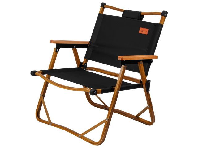 Кресло складное (садовое), черный/дерево, ARIZONE (Материал каркаса: алюминий.)