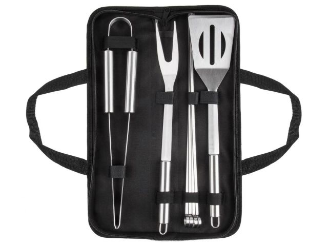 Набор для барбекю 7 в 1, PERFECTO LINEA (В набор входит: вилка для мяса, щипцы, лопатка, 4 плоских шампура.)