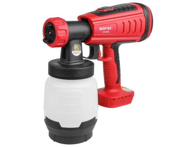 Аккум. краскораспылитель WORTEX CPS 1808 в кор. ALL1 XLT SOLO БЕСЩЁТ.ДВИГ., 18В, 1000 мл/мин, 0.8 л (БЕСЩЁТ.ДВИГ., 18 В, БЕЗ АКБ И ЗУ, 1000 