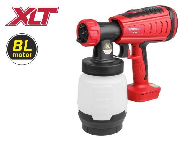Аккум. краскораспылитель WORTEX CPS 1808 в кор. ALL1 XLT SOLO БЕСЩЁТ.ДВИГ., 18В, 1000 мл/мин, 0.8 л (БЕСЩЁТ.ДВИГ., 18 В, БЕЗ АКБ И ЗУ, 1000 