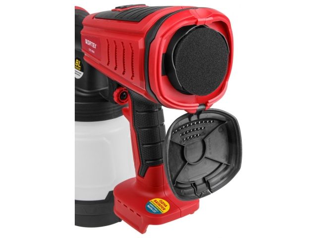 Аккум. краскораспылитель WORTEX CPS 1808 в кор. ALL1 XLT SOLO БЕСЩЁТ.ДВИГ., 18В, 1000 мл/мин, 0.8 л (БЕСЩЁТ.ДВИГ., 18 В, БЕЗ АКБ И ЗУ, 1000 