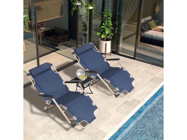 Кресло-шезлонг складное, синее,  ARIZONE