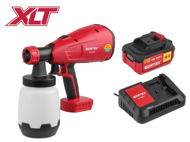Аккум. краскораспылитель WORTEX CPS 1810 в кор. ALL1 XLT SET 18В, 1 акк., 4 Ач, 700 мл/мин, 1 л б (18 В, 1 акк., 4 Ач, ЗУ, 700 мл/мин, 1 л б