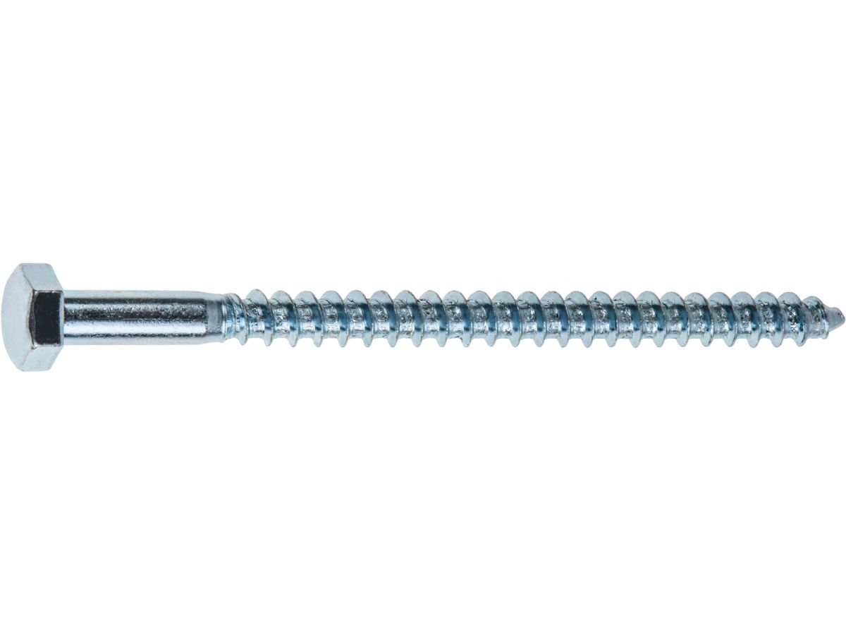 Шуруп 6х140 мм шестигр. головка, цинк, DIN 571 (4 шт в зип-локе) STARFIX