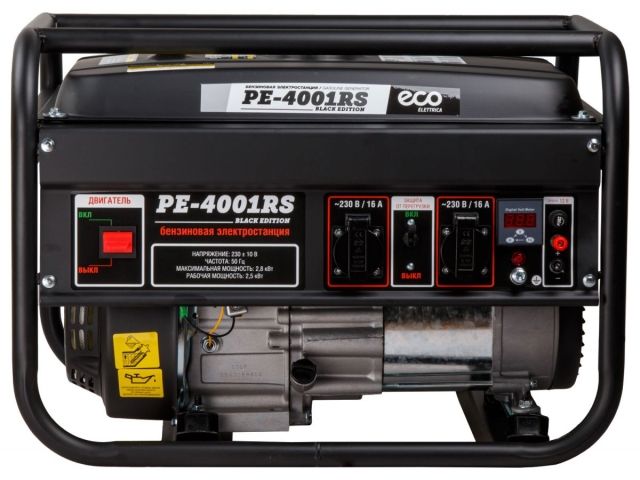 Электростанция (генератор бензиновый) ECO PE-4001RS ("Black Edition") (2.8 кВт, 230 В, бак 15.0 л, вес 38 кг)
