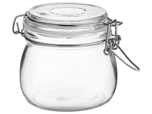 Банка для сыпучих продуктов стеклянная WECKER (Веккер) 500 мл, PERFECTO LINEA (Банка с бугельным замком 500 мл)