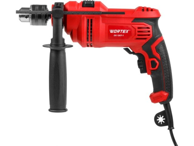 Дрель ударная WORTEX DS 1307-1 в кор. 800 Вт, 1 скор, 25 мм в дер., ключевой патрон 13 мм. (ОТГРУЗКА ТОЛЬКО ПО ЭТН/ЭТТН | Обороты 0-2700 об/