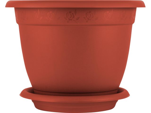 Горшок для цветов с подставкой, 2,1 л., Борнео, терракотовый, InGreen