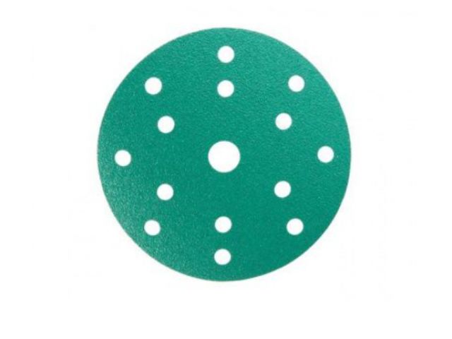 Шлифлист 150мм круг P2000 пленка, самосцепл. (15 отв.) Green Abraforce