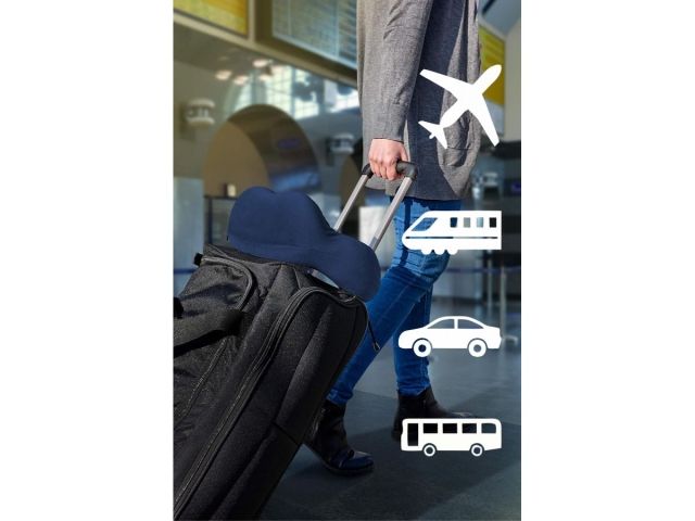 Подушка для путешествий с эффектом памяти, набор (маска для сна, чехол), синий, ARIZONE