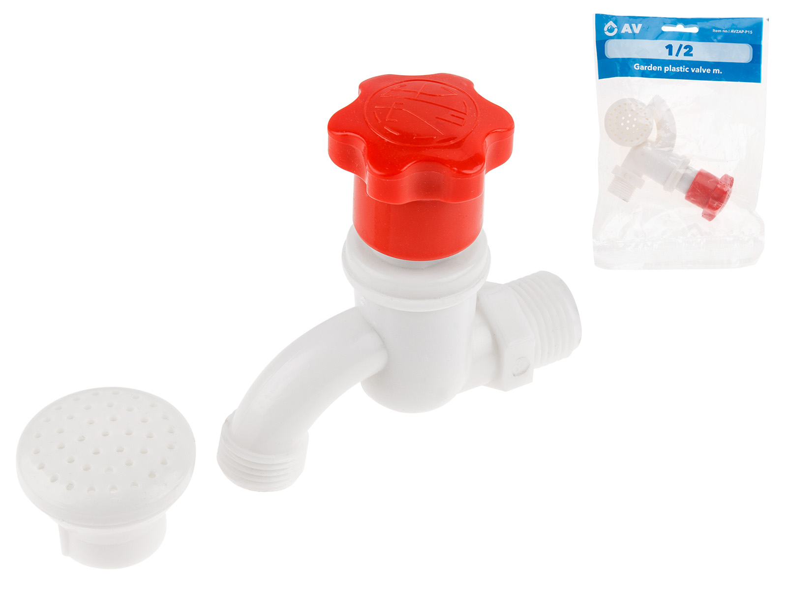 Кран пластиковый водоразборный 1/2″ нар., AV Engineering
